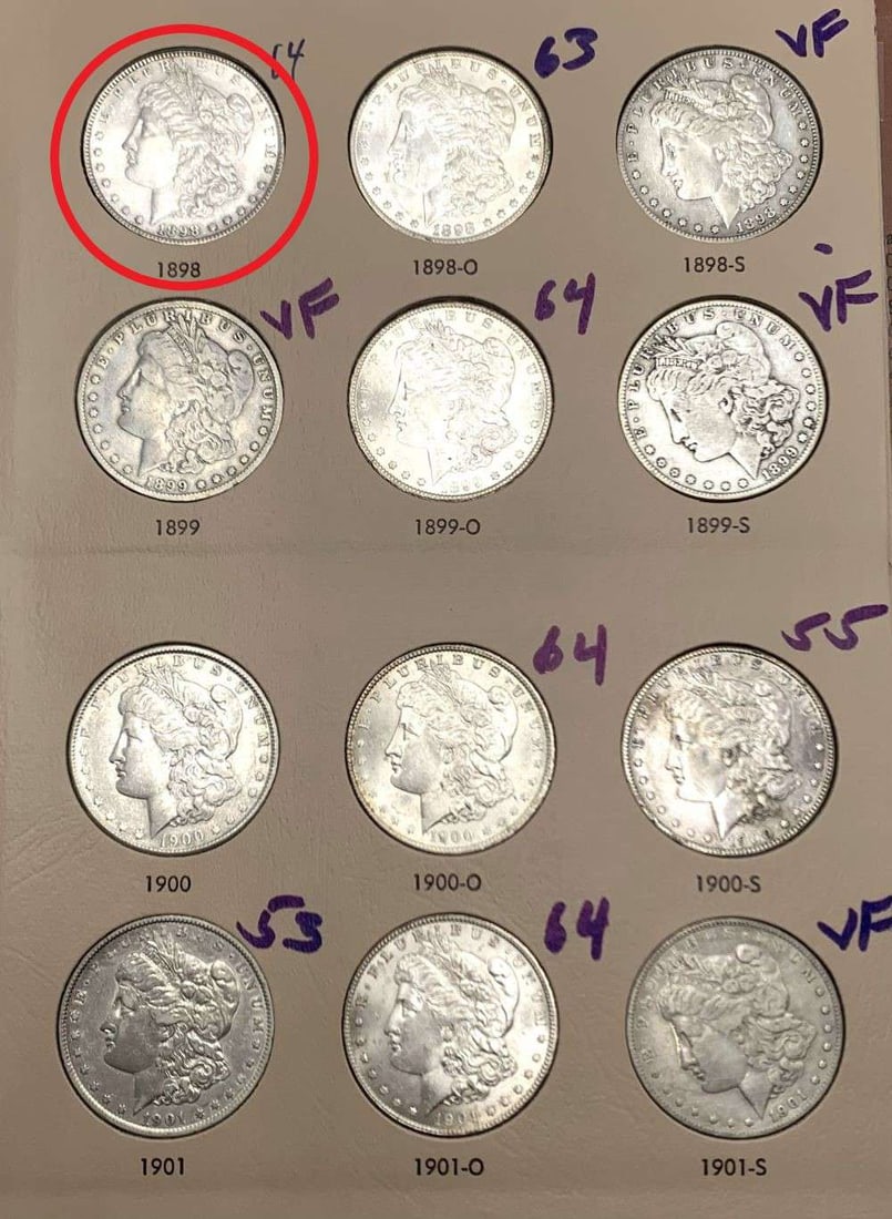 1898 Morgan Silver Dollar MS64 From Album (1 of 4)