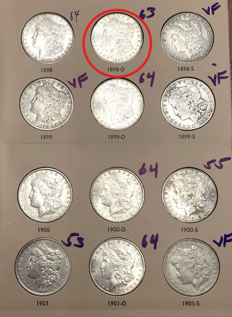 1898-O Morgan Silver Dollar MS63 From Album (1 of 4)