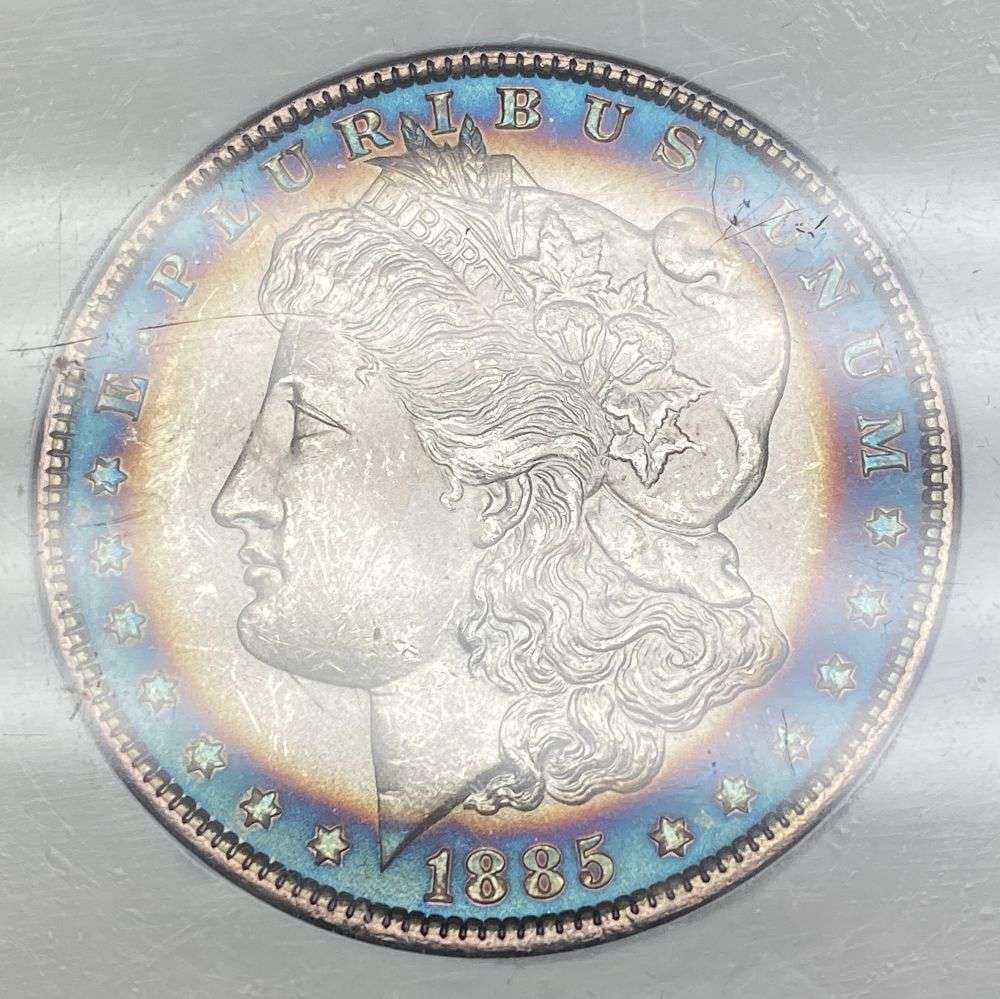 Toned 1885 Morgan Silver Dollar MS65+ (1 of 5)