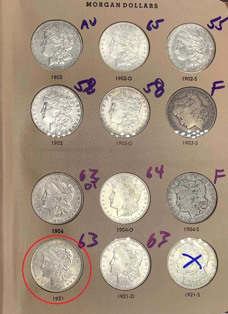 1921 Morgan Silver Dollar MS63 From Album (1 of 4)