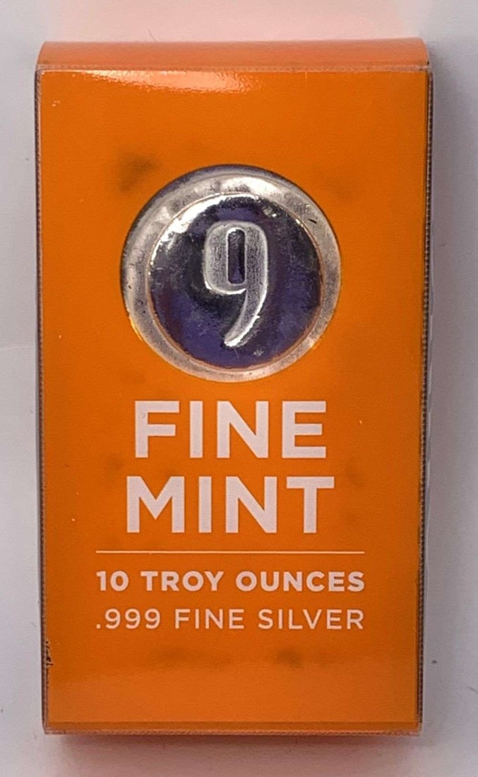 "9" Fine Mint 10 ozt .999 Silver Bar (1 of 5)