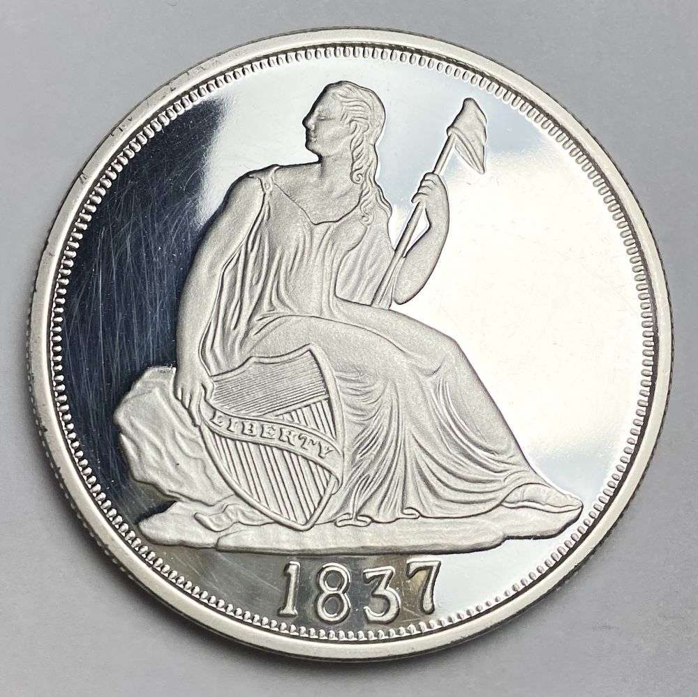 1837 Seated Liberty Dime Design Proof 2 ozt .999 Silver (1 of 3)