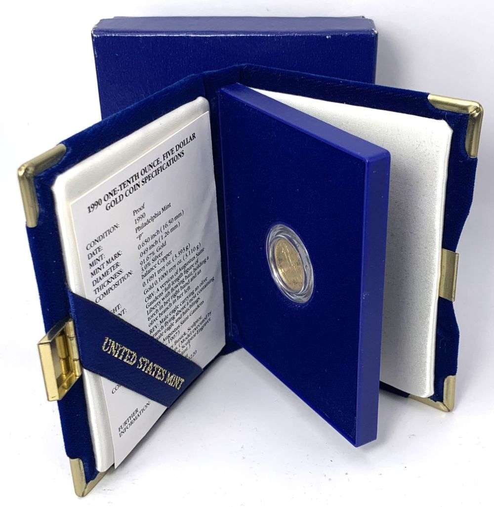 Last Minute! Proof Roman Num. 1990-P American $5 Gold Eagle 1/10 ozt (1 of 4)