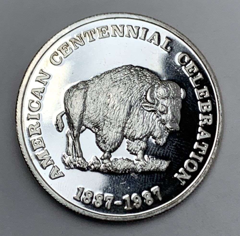 1887-1987 American Centennial Celebration Proof 1 ozt .999 Silver: Winner shall receive (1) coin precisely resembling the one shown here. (RM/B)
