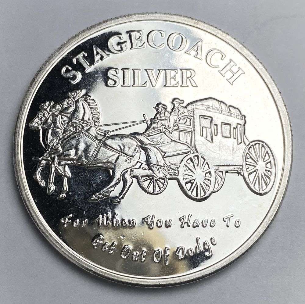 Stagecoach Silver Divisible 1 ozt .999 Silver (1 of 2)