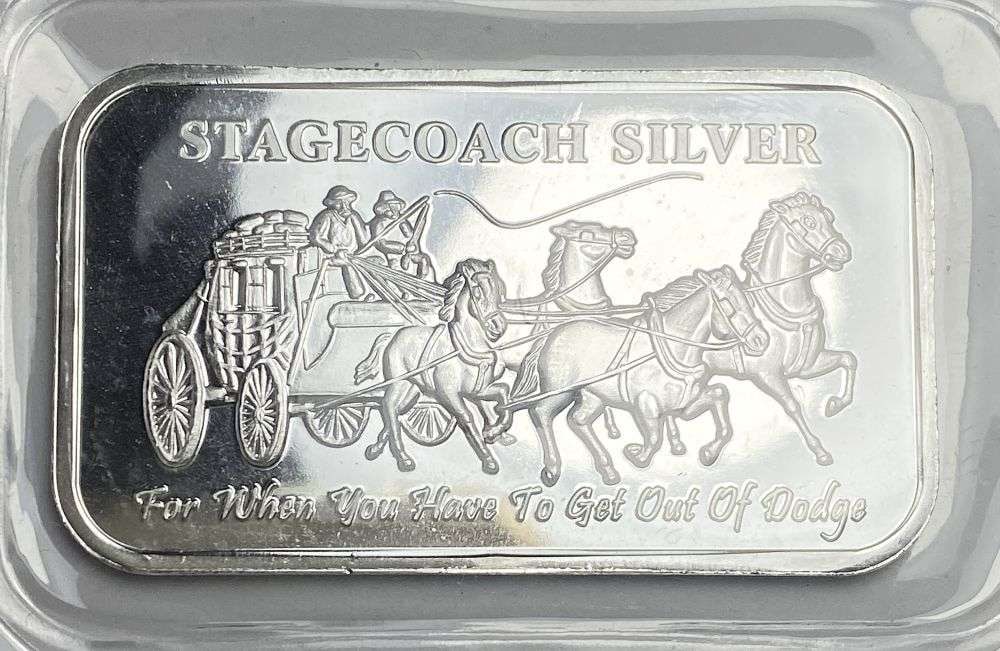 Stagecoach Silver Divisible 1 ozt .999 Silver Bar (1 of 2)