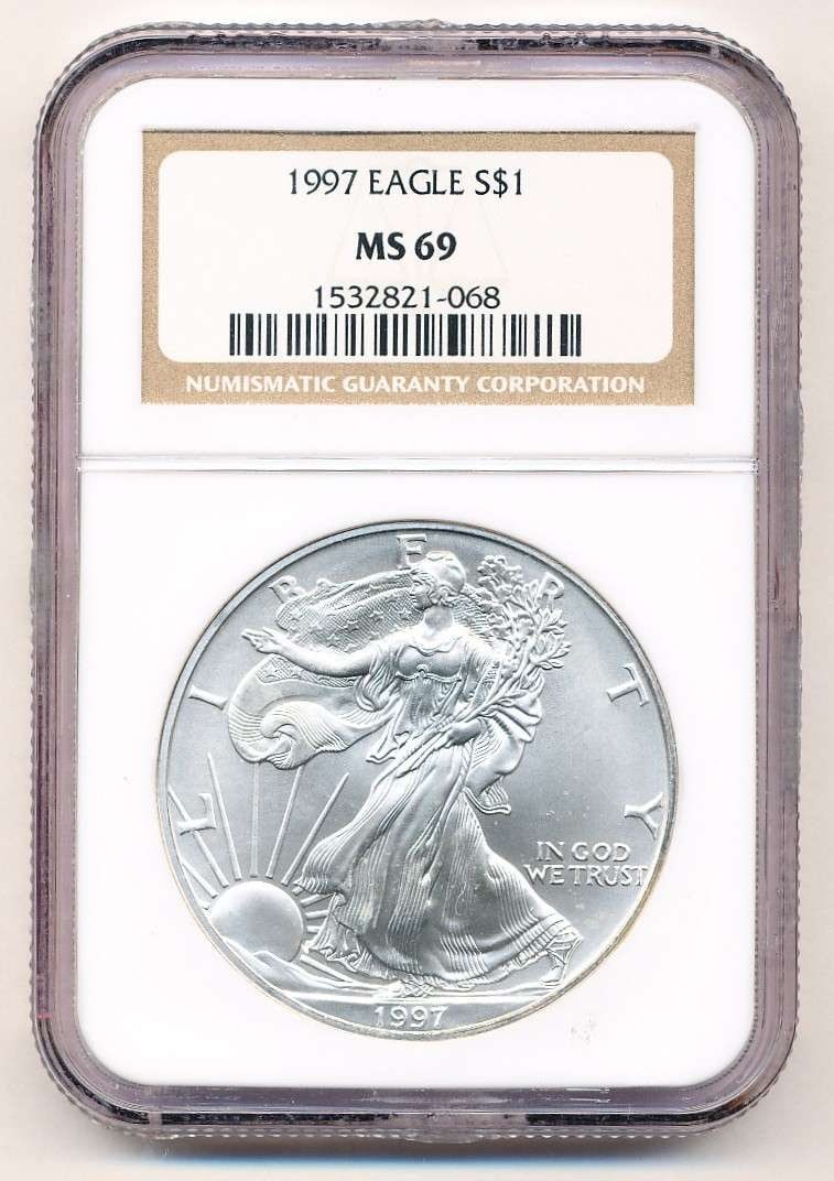 1997 American Silver Eagle NGC MS69 (1 of 4)
