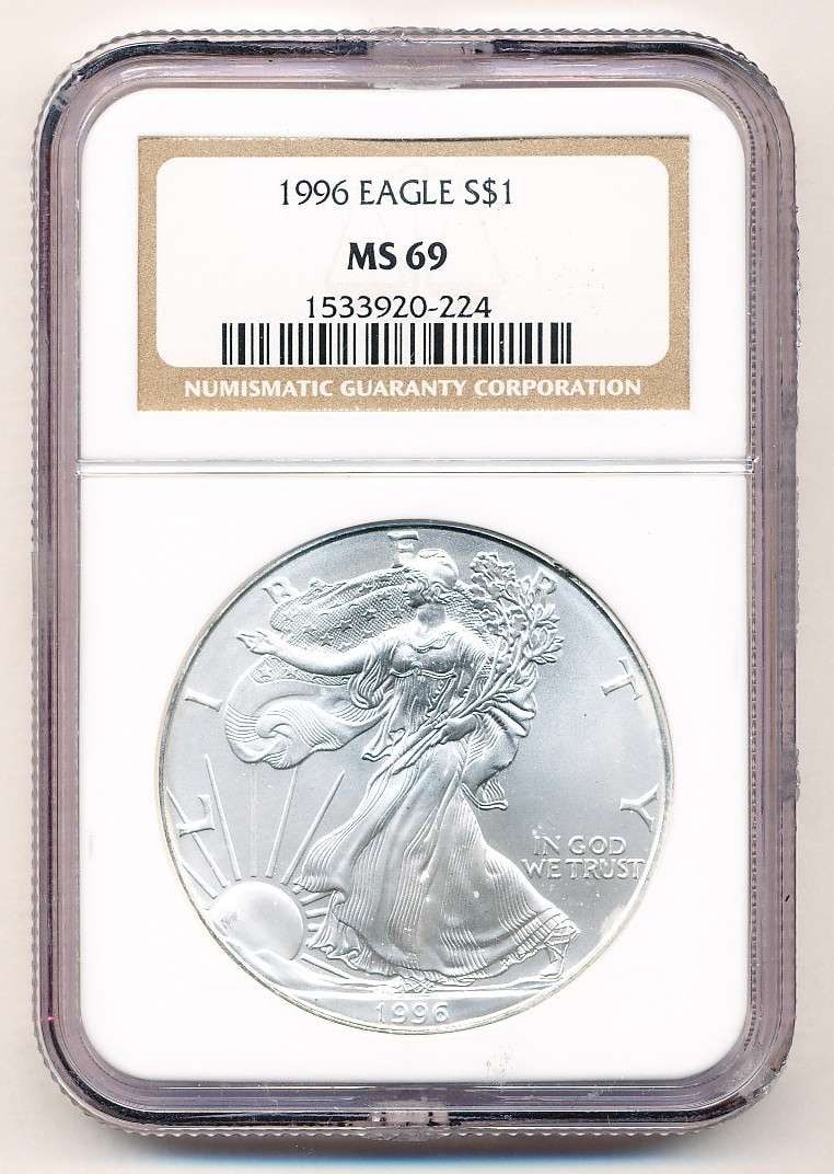 1996 American Silver Eagle NGC MS69 (1 of 4)