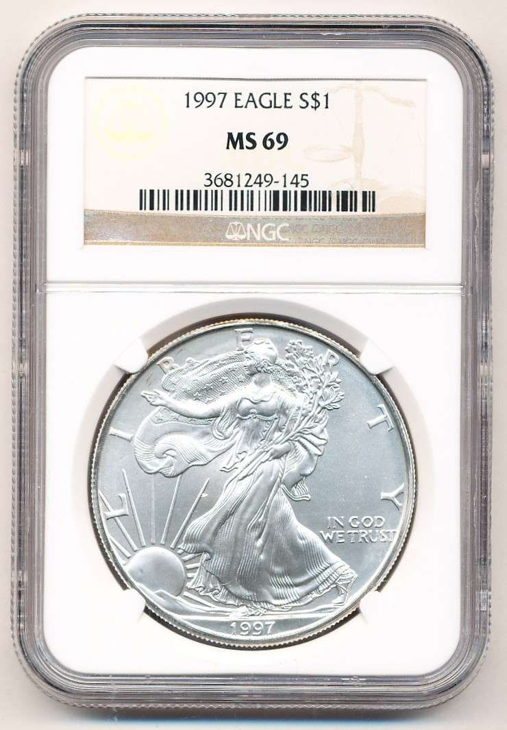 1997 American Silver Eagle NGC MS69 (1 of 4)