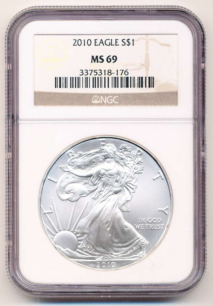 2010 American Silver Eagle NGC MS69 (1 of 4)