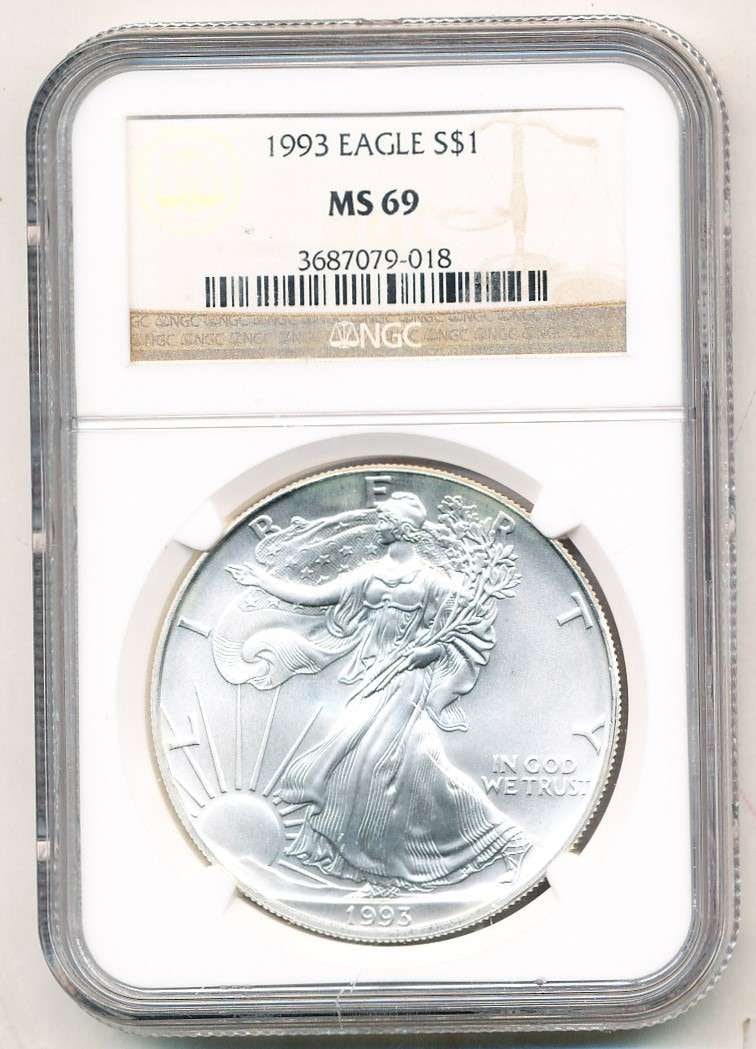 1993 American Silver Eagle NGC MS69 (1 of 4)