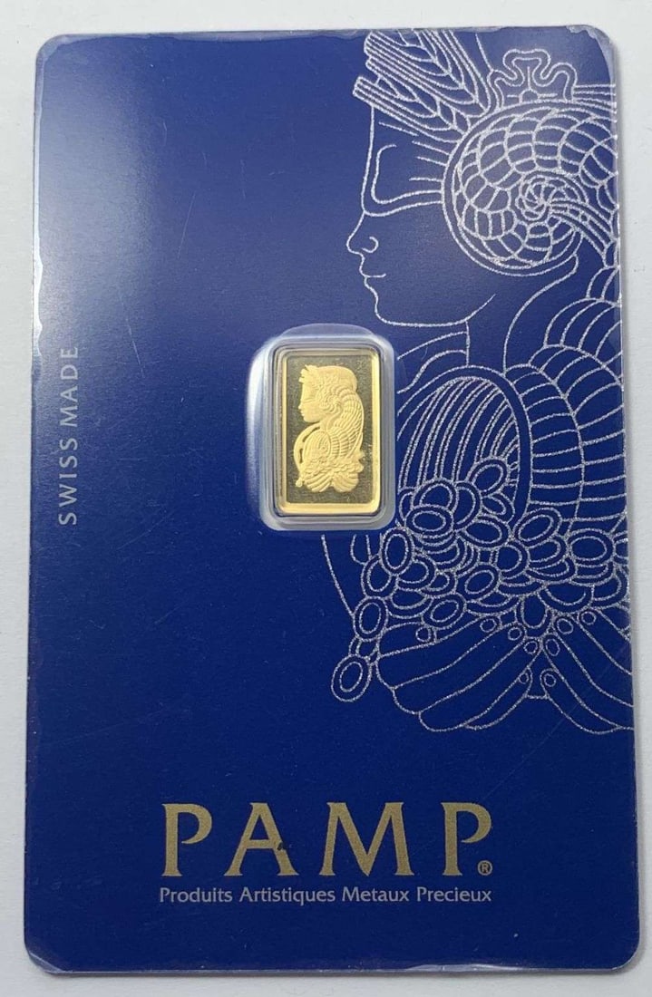 Pamp Suisse Lady Fortuna 1g .9999 Gold Bar: Winner shall receive (1) bar precisely resembling the one shown here.(MK/LBB)