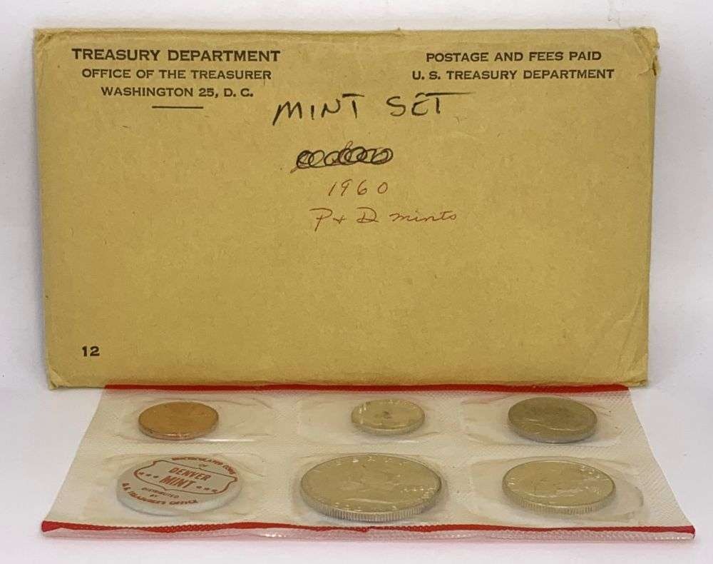 Old Time Fresh, Spectacular Original 1960-D United States Mint Set (5-coins) (1 of 3)