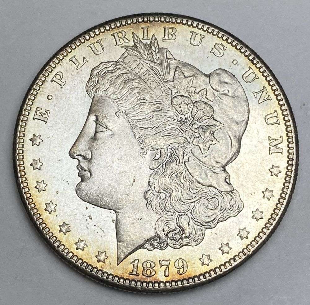 1879-S Morgan Silver Dollar MS64: Winner shall receive the exact coin shown here. (RR/PB)