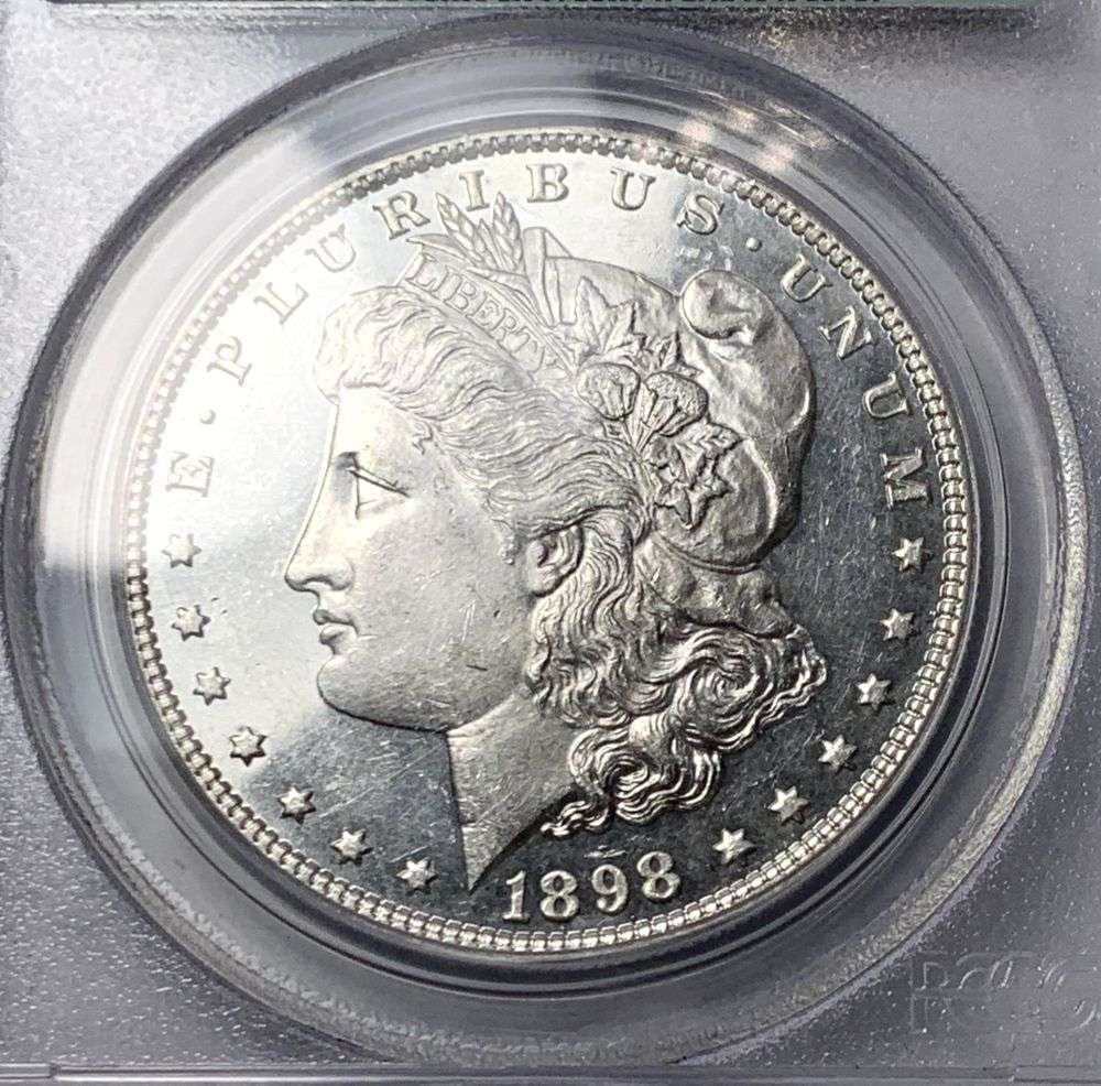 Vintage 1898 Morgan Silver Dollar PCGS MS62 DMPL OGH (1 of 4)