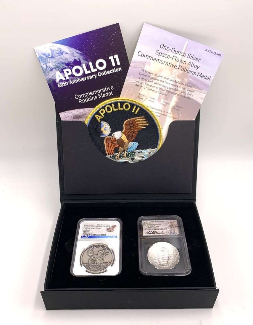 2019 Apollo II 50th Anniversary 1 ozt Silver NGC MS70 & PF70 Set (2-coins) (1 of 9)