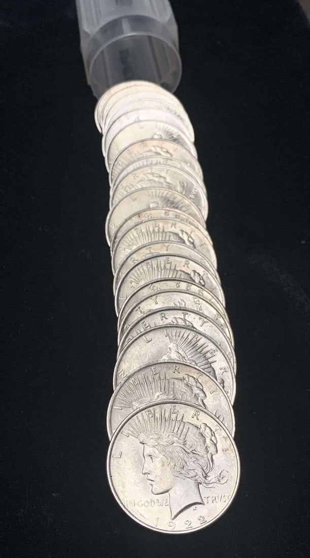 Last Minute! Roll (20-coins) 1922 Peace Silver Dollars BU (1 of 3)
