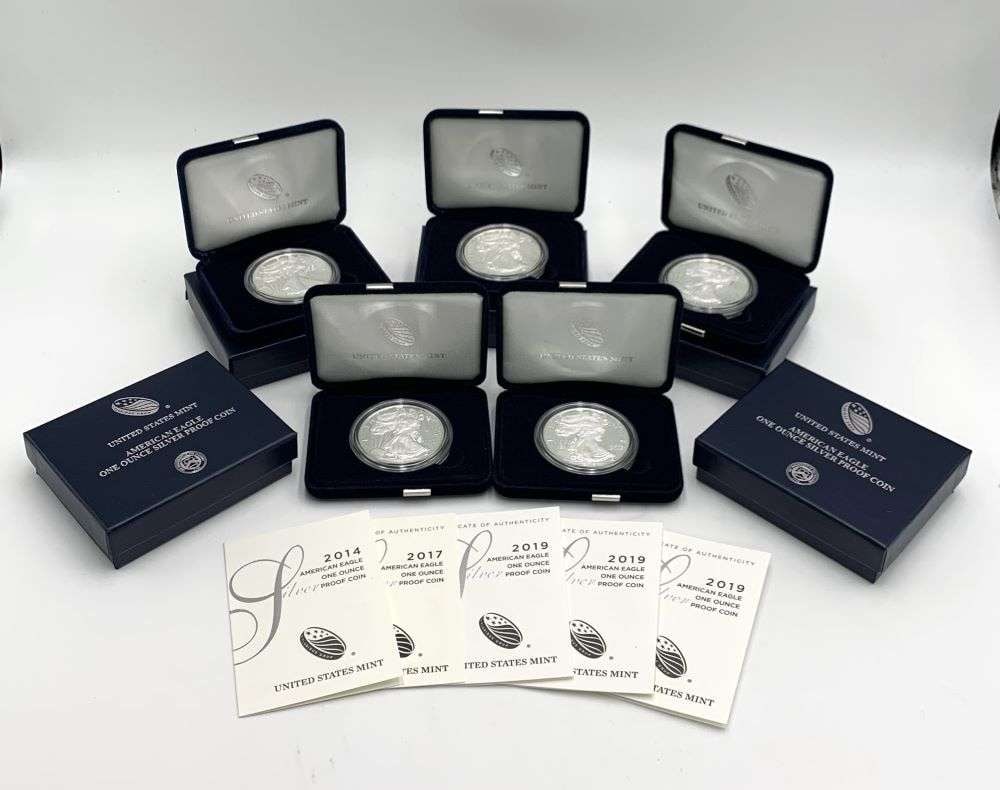 2014-W-2019-W American Silver Eagle PF OGP (5-coins) (1 of 5)