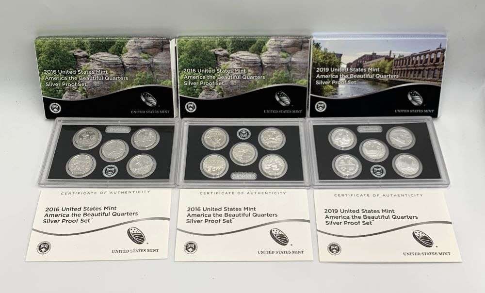 (3) 2016-2019 ATB Silver Quarter Proof Sets (15-coins) (1 of 4)