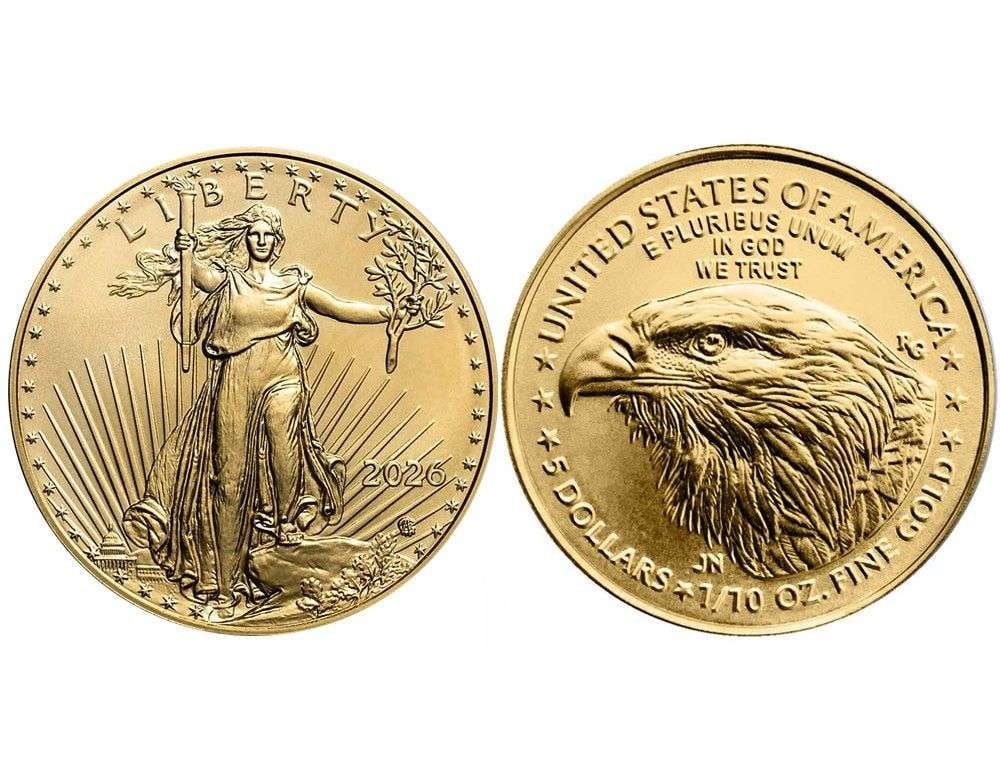 (50) 2026 American $5 Gold Eagle 1/10th ozt (1 of 1)