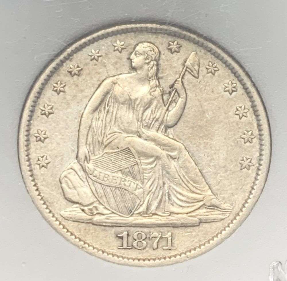1871-S Seated Liberty Silver Half Dollar AU58 (1 of 4)