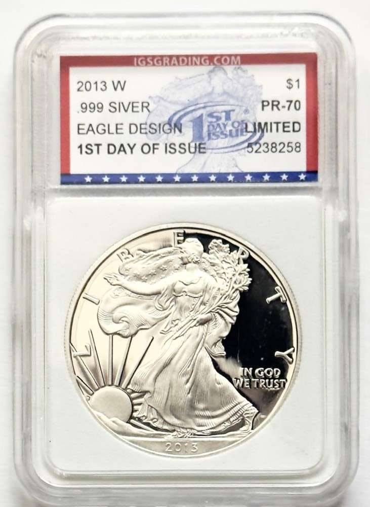 2013-W American Silver Eagle PR70 First Day of Issue (1 of 4)