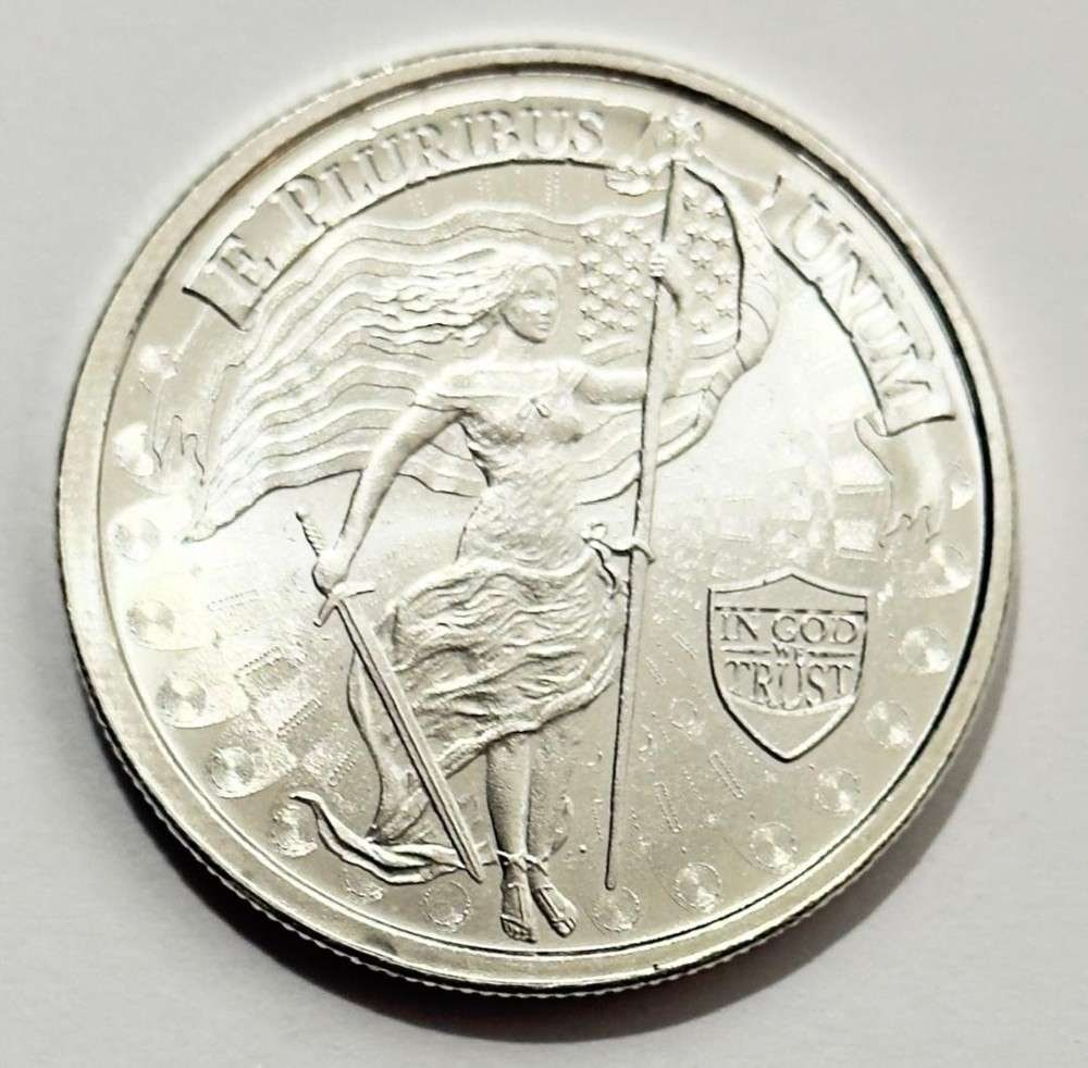 Unity & Liberty 1 ozt .999 Silver: Winner shall receive the exact coin shown here. (SJ/B)