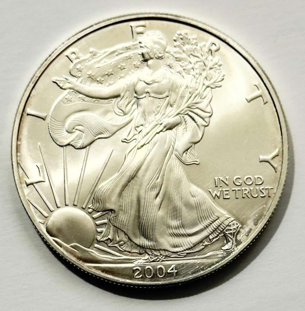 2004 American Silver Eagle: Winner shall receive the exact coin shown here. (SJ/B)