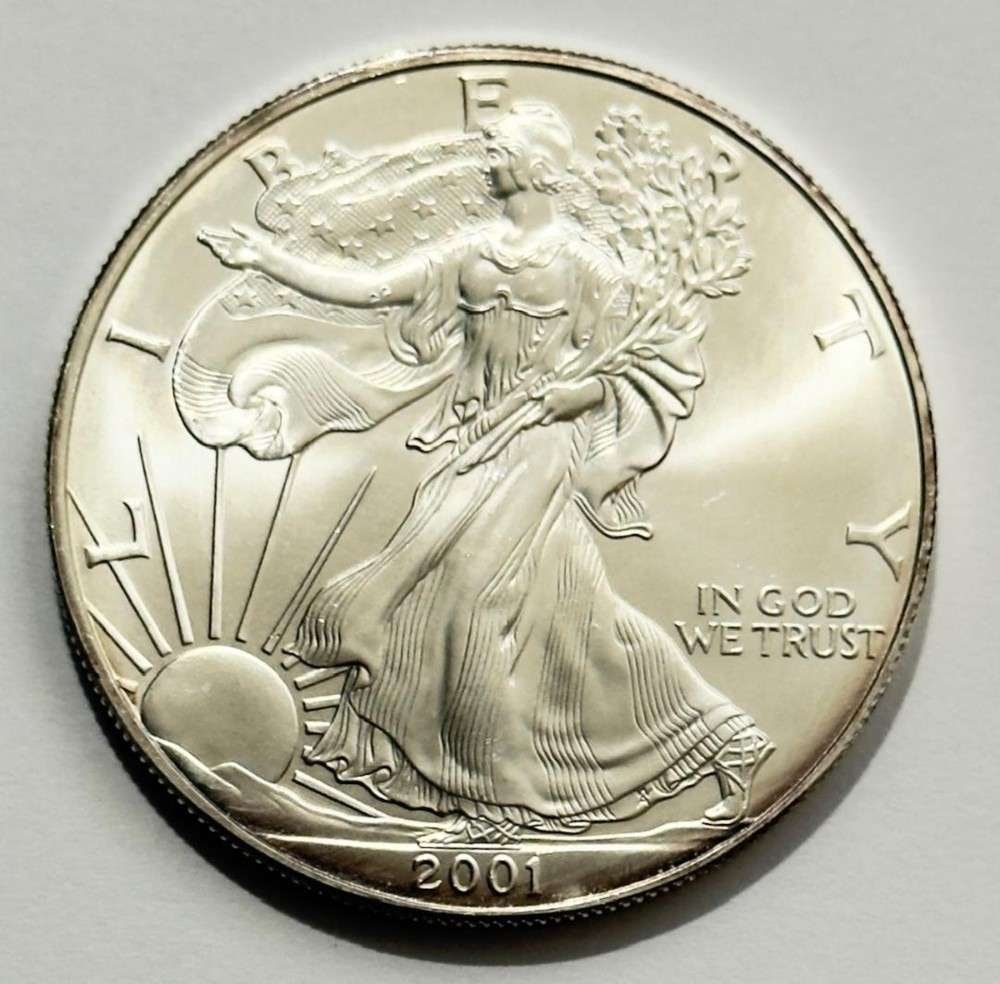 2001 American Silver Eagle: Winner shall receive the exact coin shown here. (SJ/B)