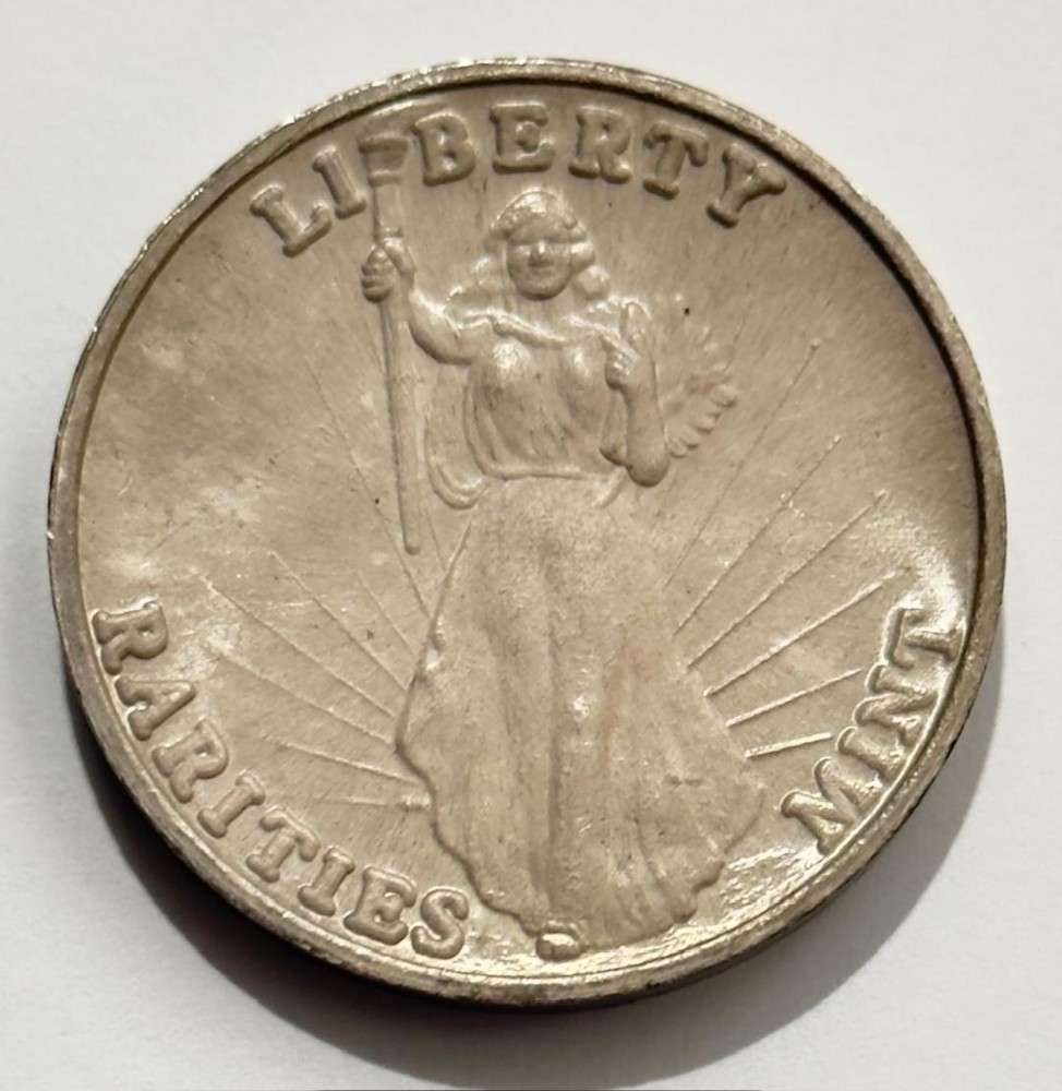 Rarities Mint Liberty High Relief 1 ozt .999 Silver: Winner shall receive the exact coin shown here. (SJ/B)
