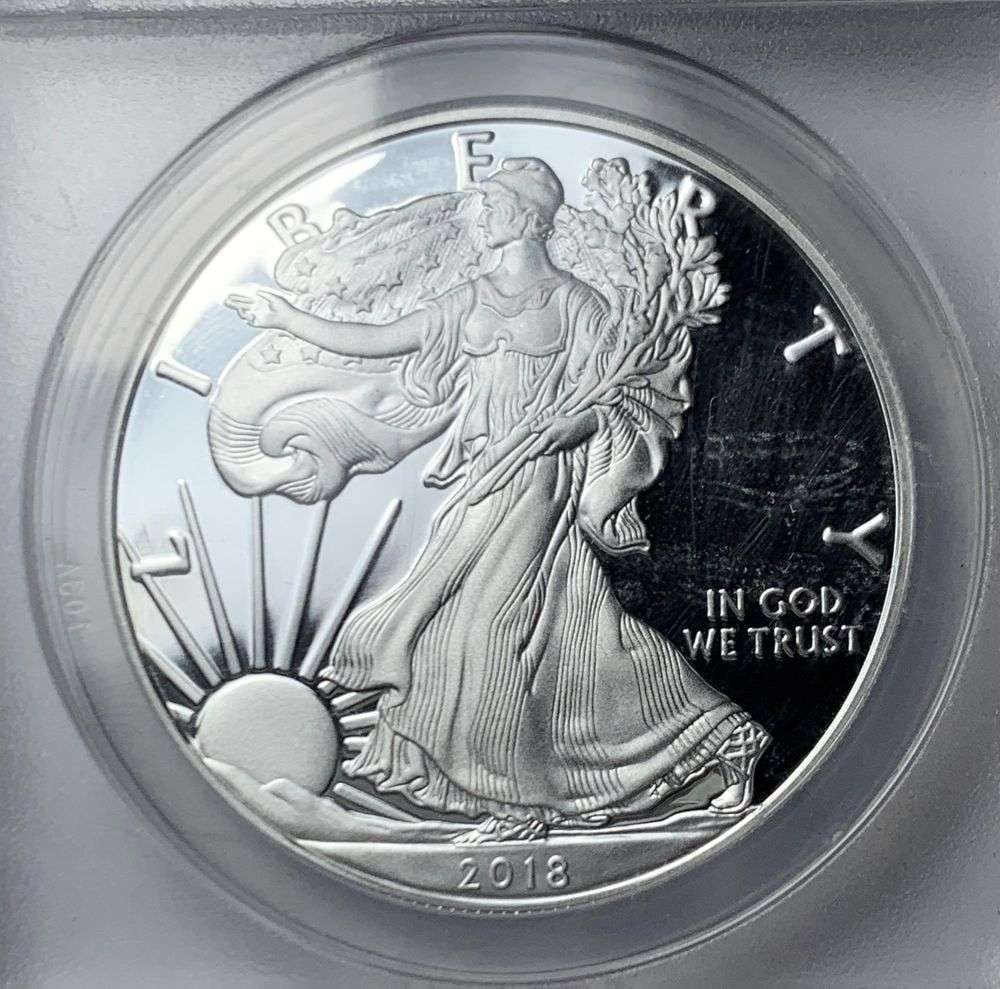 2018-S American Silver Eagle ANACS PR70 DCAM First Strike (1 of 4)