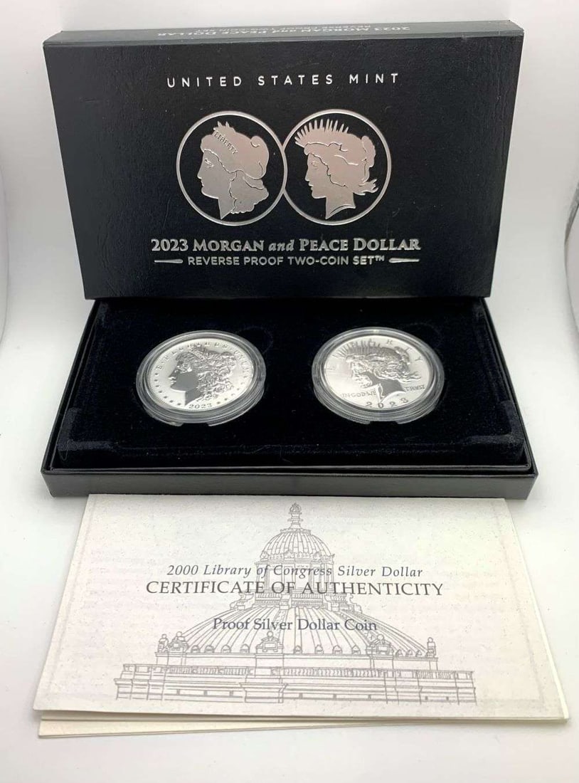 2023-S U.S. Mint Morgan & Peace Dollar Reverse Proof Set (2-coins) (1 of 4)