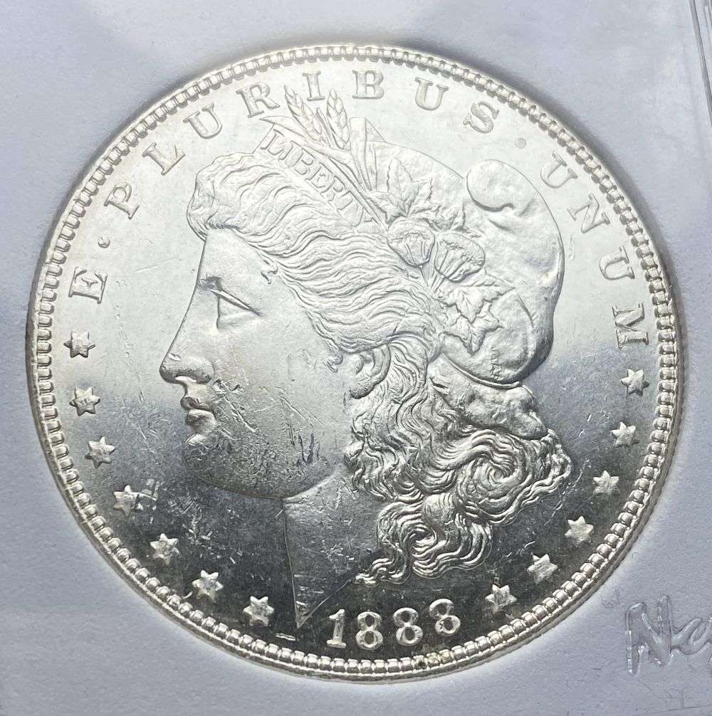 1888-S Morgan Silver Dollar MS64 PL: IMPORTANT NOTE: We do not agree with the grade provided with this "off-brand" grading company. Winner shall receive the exact coin shown here. (RR/B)