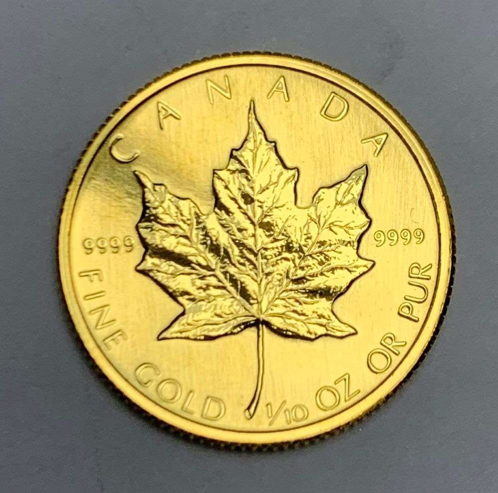1986 Canada $5 Maple Leaf .9999 Gold 1/10th ozt (1 of 2)