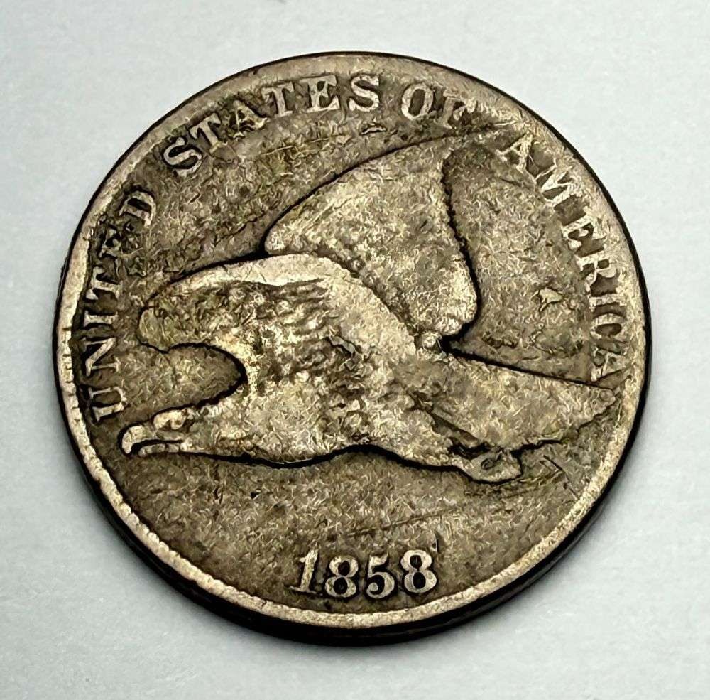 1858 Flying Eagle Cent Fine (1 of 2)