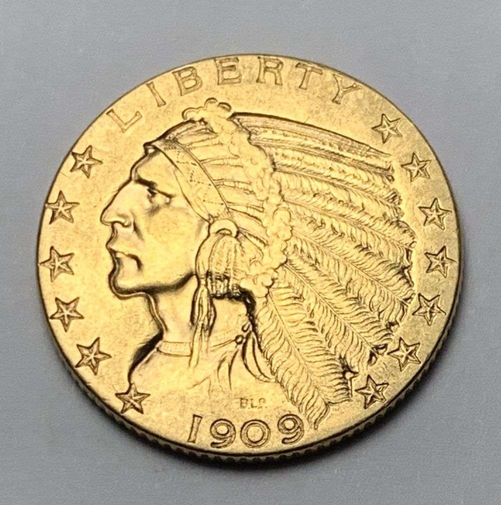 1909-D Gold $5 Indian Head MS62 (1 of 3)