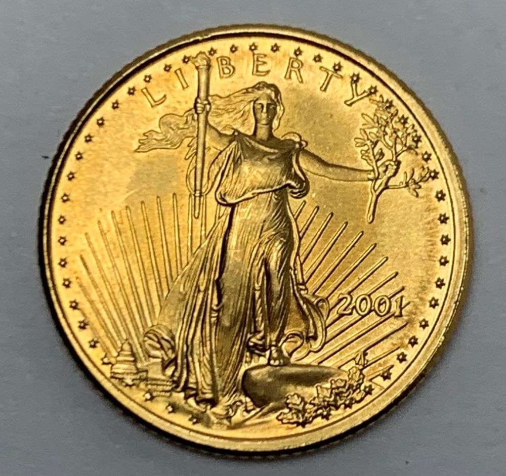 2001 American $5 Gold Eagle 1/10th ozt (1 of 2)