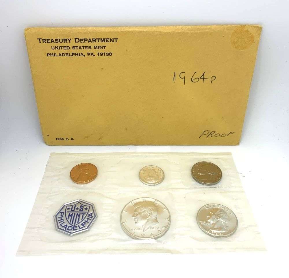 1964 United States 90% Silver Proof Set (5-coins) (1 of 3)