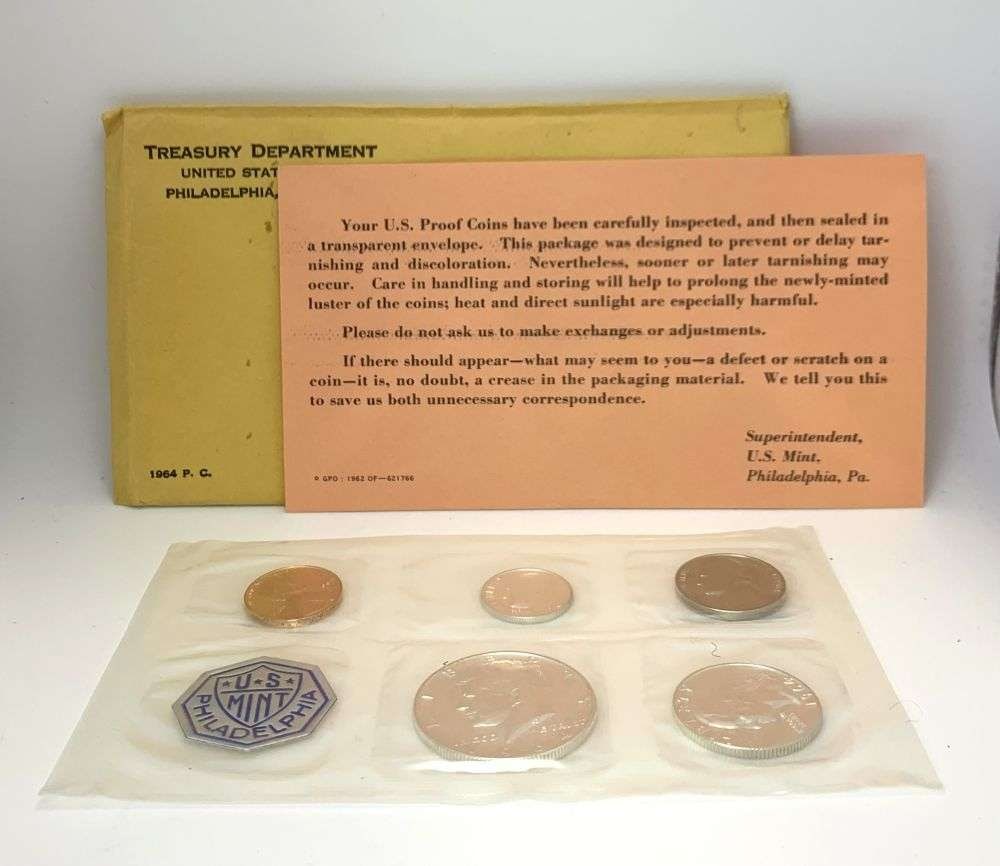 1964 United States 90% Silver Proof Set (5-coins) (1 of 3)