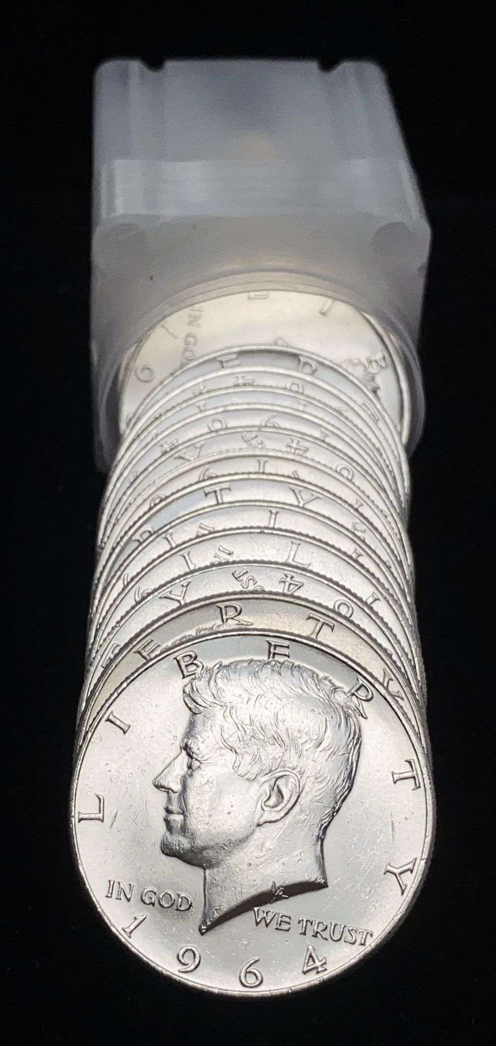 Old Time Fresh Mint Condition Roll (20) 1964 JFK Half Dollar 90% Silver (1 of 3)