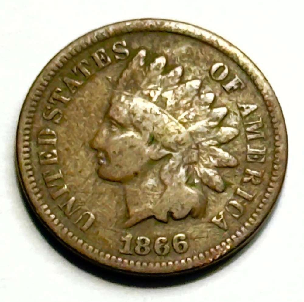 1866 Indian Head Cent Fine (1 of 2)