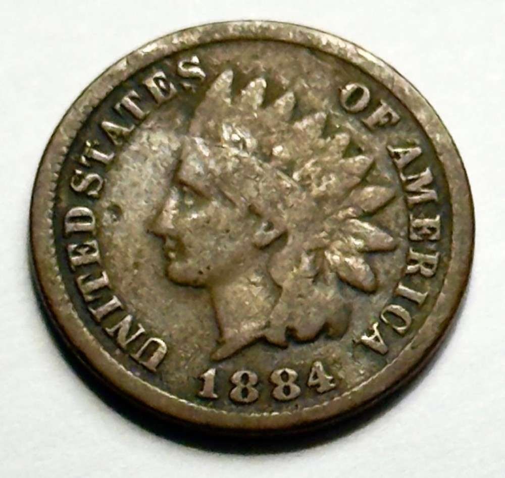 1884 Indian Head Cent Fine: Winner shall receive the exact coin shown here. (SJ/B)