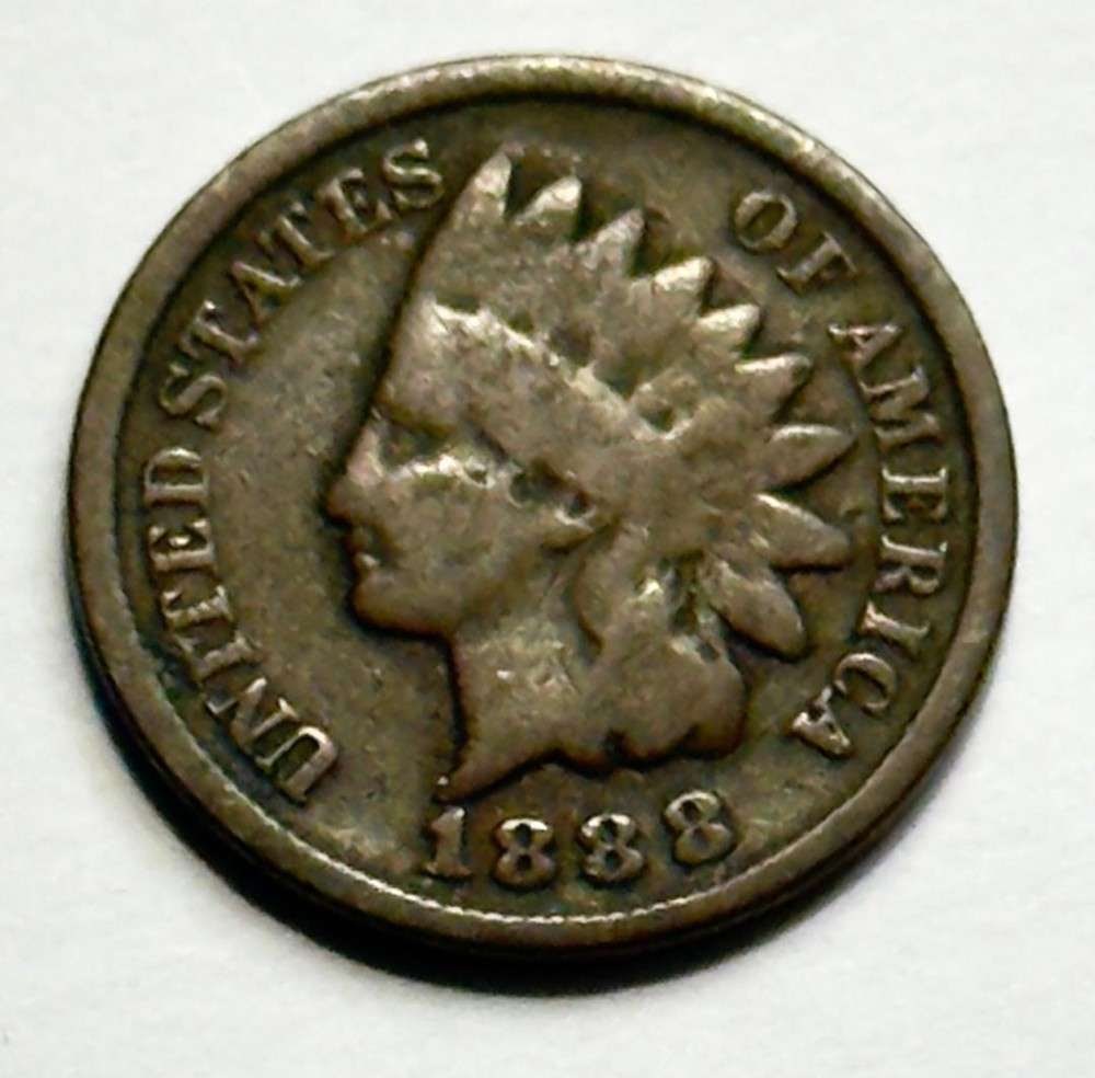 1888 Indian Head Cent Fine (1 of 2)