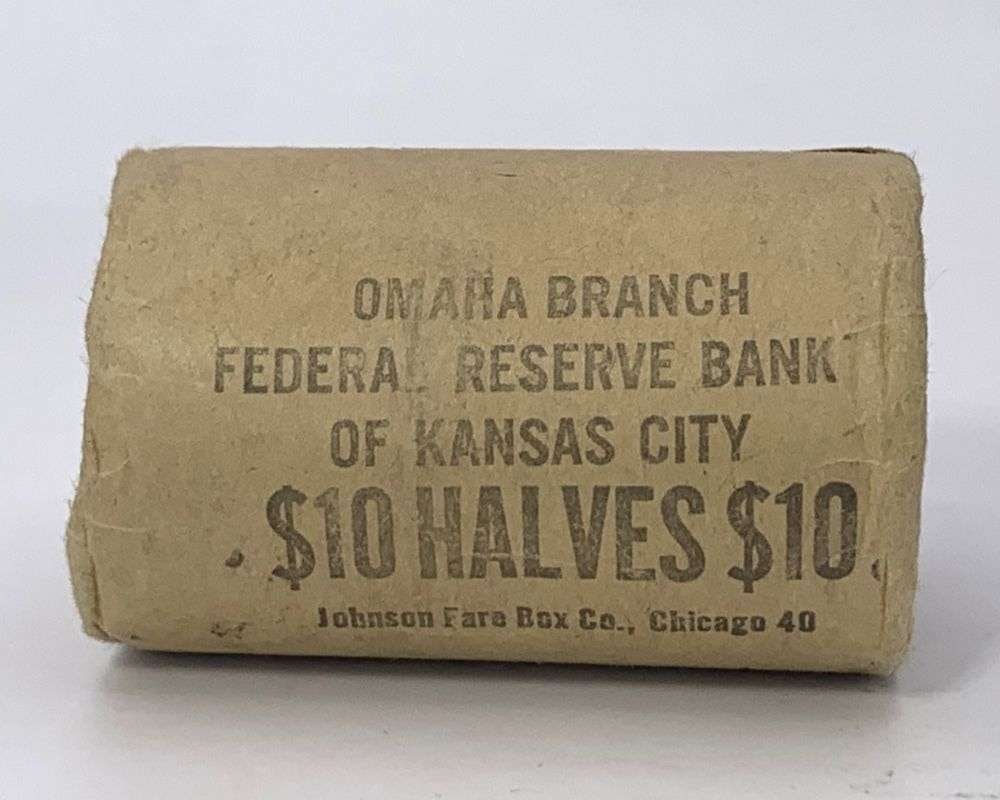 Federal Reserve Bank Wrapped Roll (20-coins) 1964 JFK Silver Half Dollars (1 of 4)