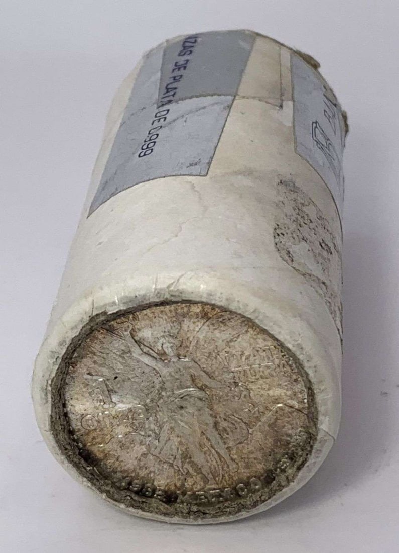 Orginal Bank Wrapped Roll (20-coins) 1985 Mexican Libertad 1 ozt .999 Silver (1 of 3)