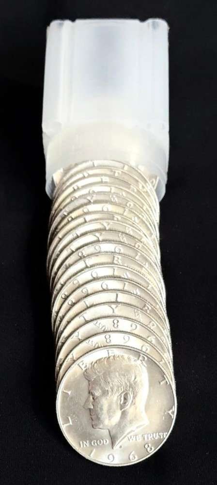 Roll (20) 1968-D Kennedy 40% Silver Half Dollars (1 of 3)