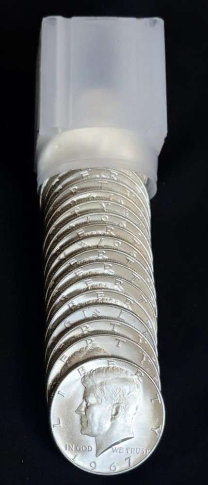 Roll (20) 1967 Kennedy 40% Silver Half Dollars (1 of 3)