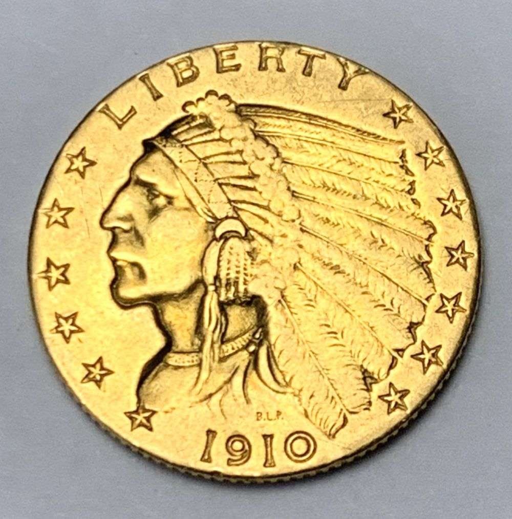 1910 Gold $2.50 Indian Head XF (1 of 2)