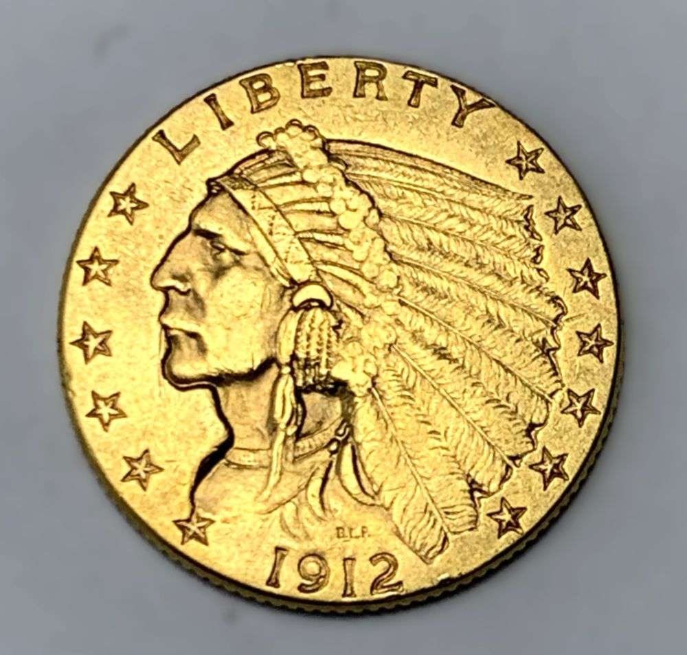 1912 Gold $2.50 Indian Head AU53 (1 of 2)
