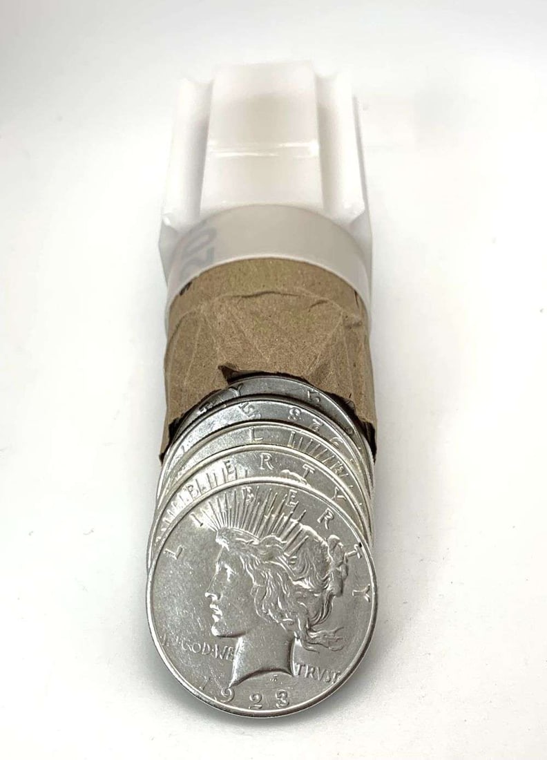 Like New Roll (20-coins) 1923-S San Francisco Peace Silver Dollar: Winner shall recieve the exact roll (20-coins) shown here. (RM/LUBB)